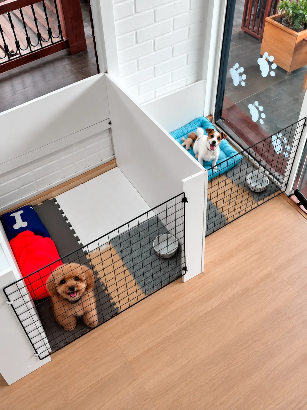 Espaço interno da Signor Cane com baias individuais preparadas para cães